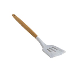 Espatula Acanalada Silicona Mango Madera 31 cm