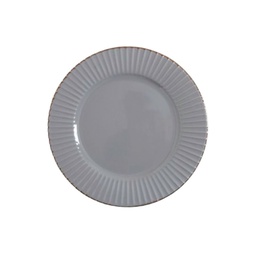 Plato Postre Abu Dhabi Gris Borde Dorado 21 cm