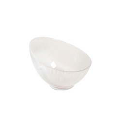 Bowl Vidrio Rayas Corte Diagonal 17x12 cm