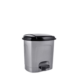 Basurero 11,5 lt Pedal Plastico Negro/gris.