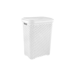 Hamper Simil Rattan 35lt Blanco 28,5X38,5x50cm