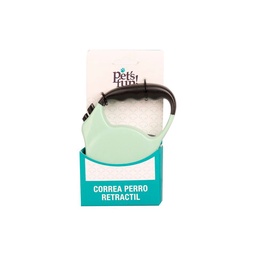 Correa Retractil Mascotas Verde Pets Fun