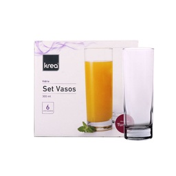 Vaso Liso Alto  300 cc Set x 6