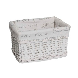 Canasto Mimbre m Blanco Krea