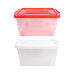 Caja Organizadora 13l Rueda Transparente Tapa Color x 1 u