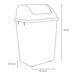 Basurero Plastico Vaiven 23l Plat Krea
