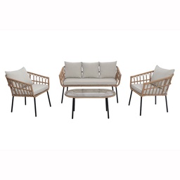 Set Rattan 4 Piezas Outzen