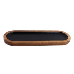 Plato Servir Negro Madera - La Hacienda - 30 x 10 cm