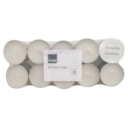 Set 20 Velas T-light Blanco Krea 1un