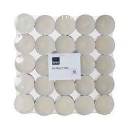 Pack 50 Velas T-light Blanca Krea 1un