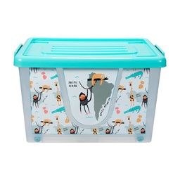 Caja Plastica Ruedas 37 l Monos 1 u Krea