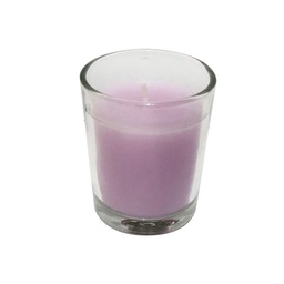 Vela Votiva Vaso Vidrio Lila Krea