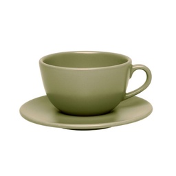 Taza de Te con Plato Oliva 200cc Oxford