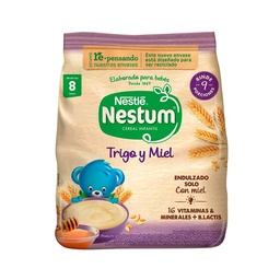 Cereal Infantil Nestum Trigo y Miel Sin Azúcar Flowpack X225gr