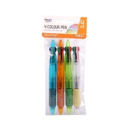 Lapicera Retractil Colores x 4 un