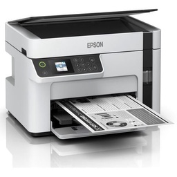 Impresora Multifuncional Inlámbrica Epson Blanco y Negro Ecotank m2120