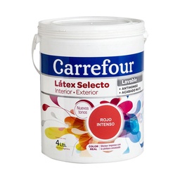 Látex Interior/exterior Carrefour Selecto Rojo Intenso 4 l.