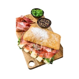 Baguettin de Jamón Crudo Camembert y Rúcula x Unidad.