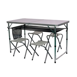 Set de Picnic Escape 1 Mesa y 4 Bancos Plegable Gris