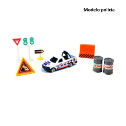 Set Vehículo Speed Track con Señales de Transito (Modelos Surtidos)