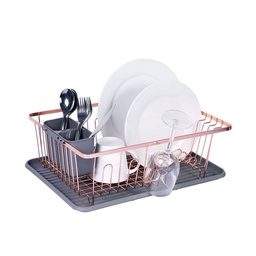 Escurre Platos Carrefour Gris Rose 44.5X31.5x14.5 cm.