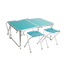 Set Mesa Camping Plegable con 4 Bancos