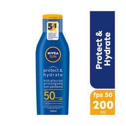 Protector Solar Humectante en Loción Nivea Sun Protect & Hydrate Fps 50 200 ml.