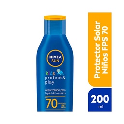 Protector Solar Nivea Sun Protect & Sensitive Kids Fps 70 y Protección Uva 200 ml.