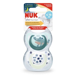 Set de 2 Chupetes Nuk Star Talle 2 Celeste