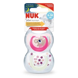 Set de 2 Chupetes Nuk Star Talle 2 Rosa