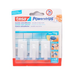 Gancho Powerstrips Rectangular Classic Blanco x 3 uni