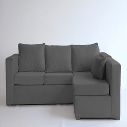 Sillon Esquinero Cataña Pana Gris Oscuro