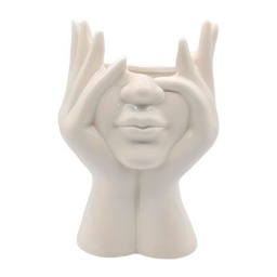 Florero Decorativo Carrefour Home Rostro Blanco