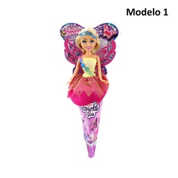 Muñeca Hada Princesa Sparkle en Cono 27 cm Sparkle Girlz  (Modelos Surtidos)