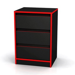 Cajonera Gamer Gacela 3 Cajones Rojo y Negro