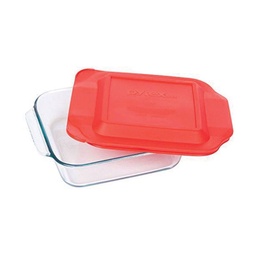 Fuente Cuadrada Pyrex con Tapa 21 cm.