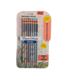 Lapiz Grafito Paper Mate Vintage Hb2 x 8 con Goma