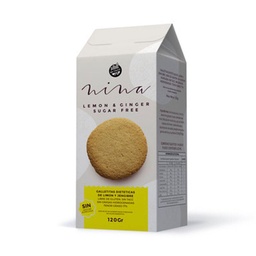Galletitas Nina Limón y Jengibre Sin Azúcar Sin Tacc 120 g.