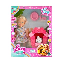 Muñeca Tiny Lucy Pop con Mascota y Accesorios