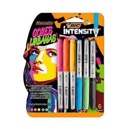 Marcador Permanente Bic Urban Colors x 6 uni