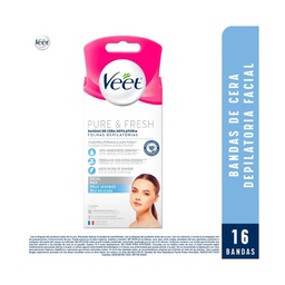 Bandas Depilatorias Facial Veet Piel Sensible 16 uni