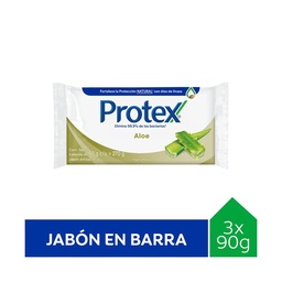 Jabón Antibacterial Protex Aloe Vera 3 uni 90 g.