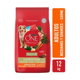 Alimento para Perros Purina One 12kg. Adulto Grande Carne