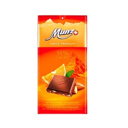 Tableta Chocolate Munz Negro con Naranja 100 g.