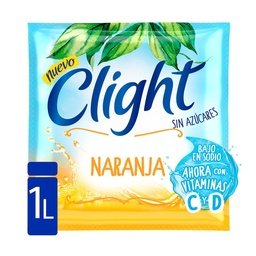 Jugo en Polvo Clight Naranja Vitaminas C+d 7.5 g.