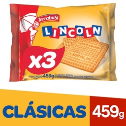 Galletitas Terrabusi Lincoln Clásica 3 x 153 g.