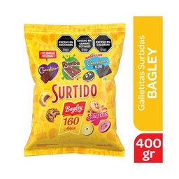 Galletitas Surtidas Bagley en Bolsa 400 g.