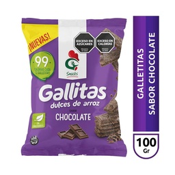 Snacks de Arroz Gallo de Chocolate 100 g.