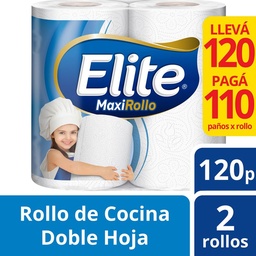 Rollo de Cocina Elite Maxi Rollo 120 Paños Paquete x 2 uni