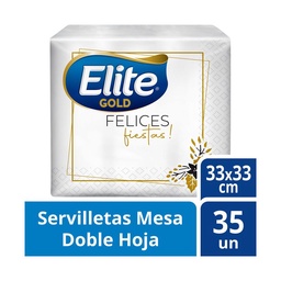 Servilletas Elite Gold Doble Hoja x 35 u Fiestas